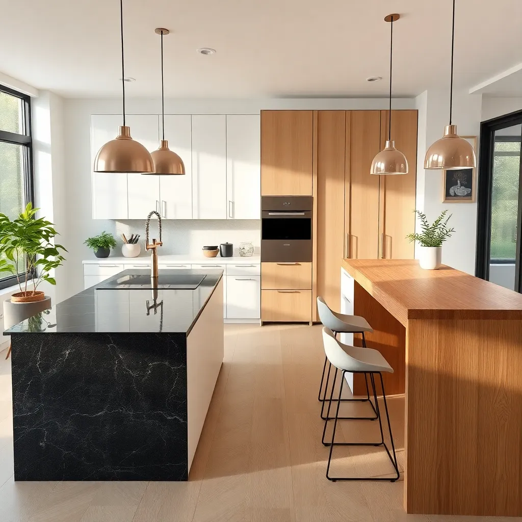 Contrasting Countertop Materials (Dynamic Visual Interest)