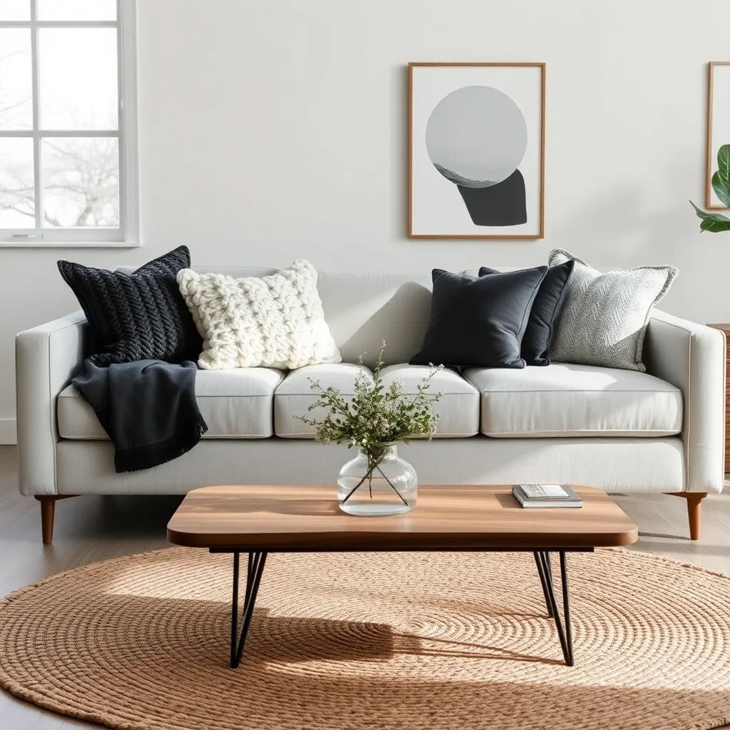 Monochrome Throw Pillows (Cohesive Color Accents)