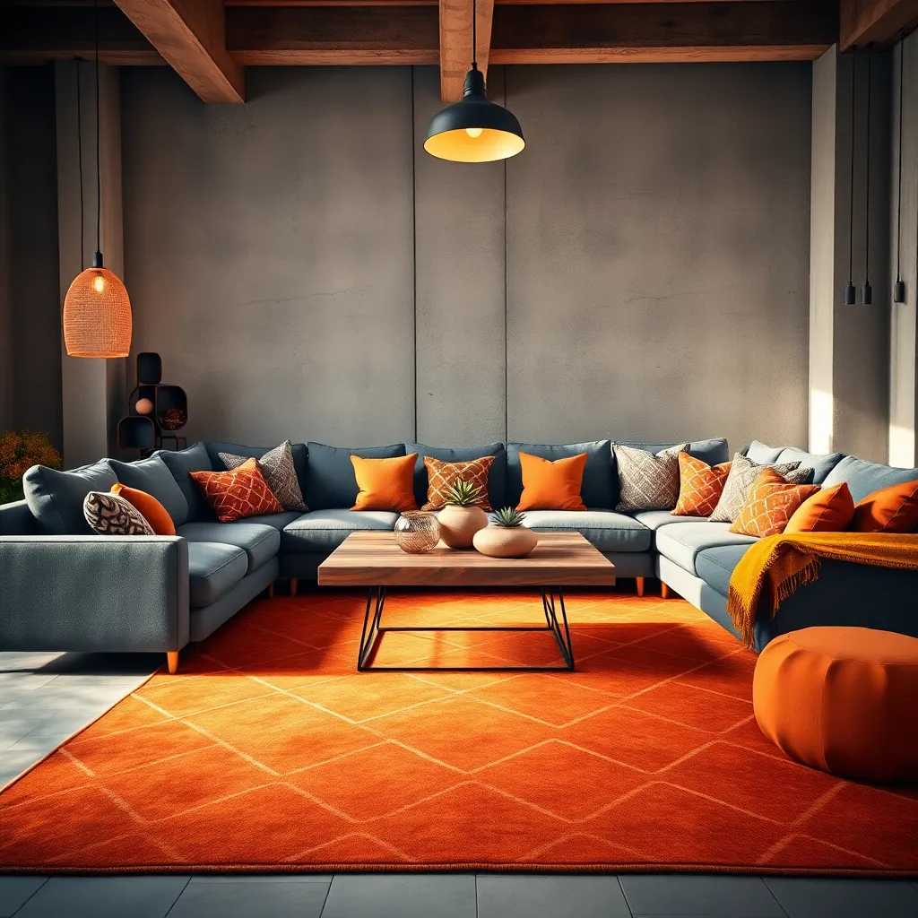 Burnt Orange & Slate Grey (Industrial Warmth)