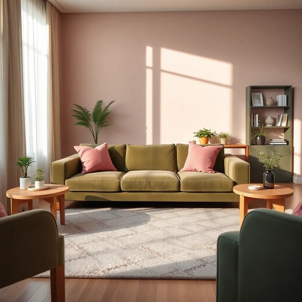 Olive Green & Blush Pink (Earthy Balance)
