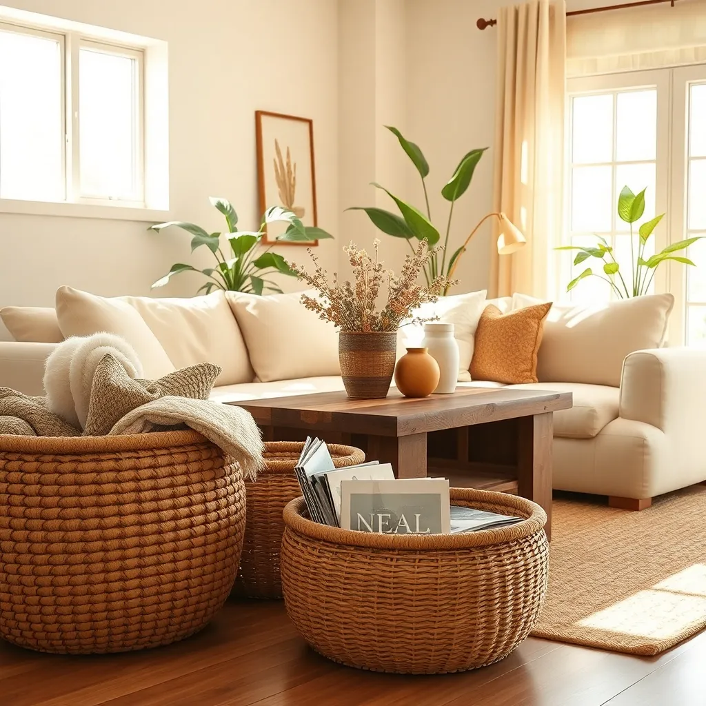 Woven Basket Storage (Functional Design with Rustic Appeal)