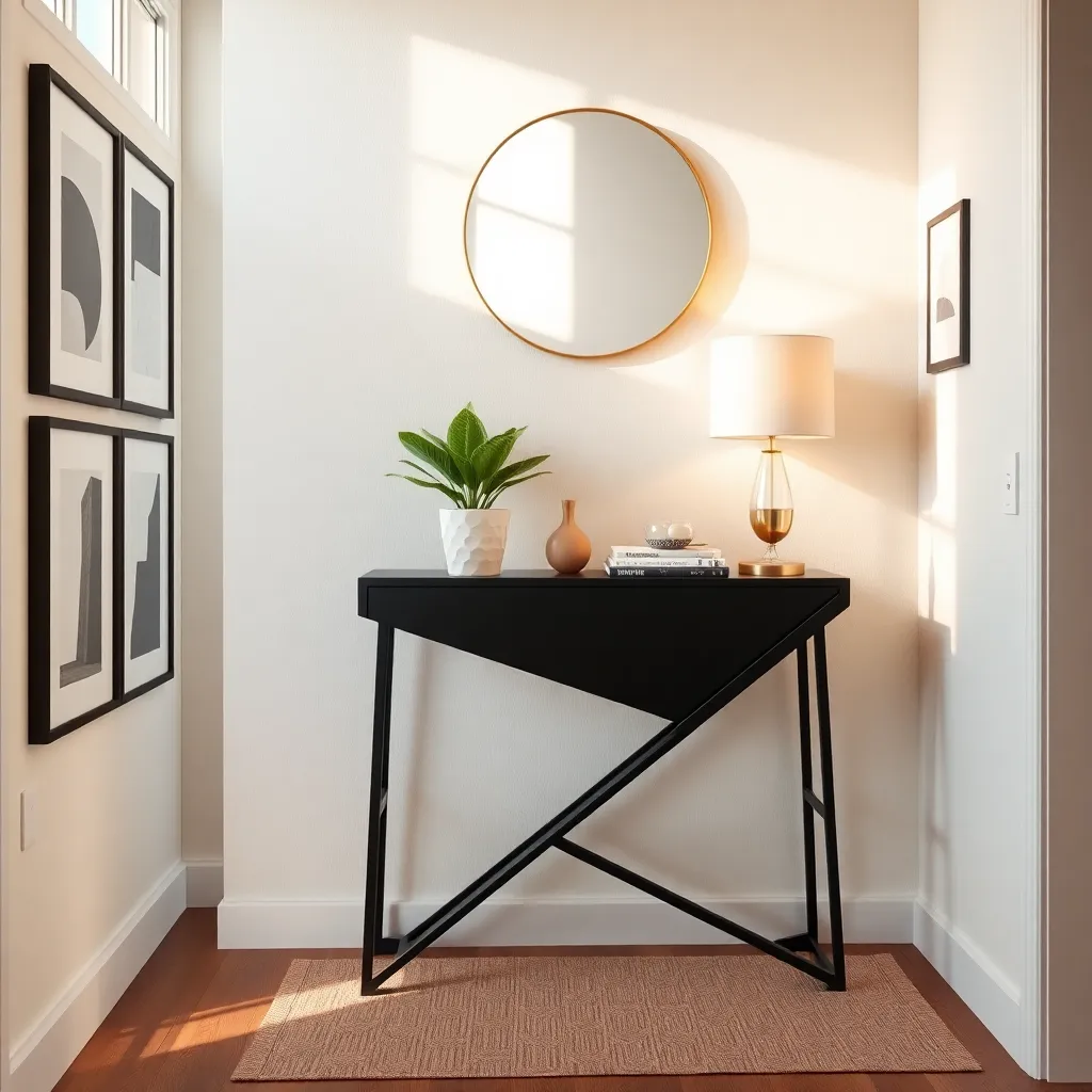 Geometric Console Table (Space-Saving Entryway)