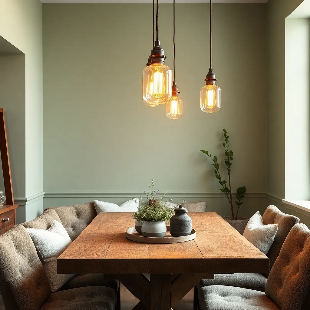 Vintage Edison Bulbs in Glass Pendants (Nostalgic Warmth)